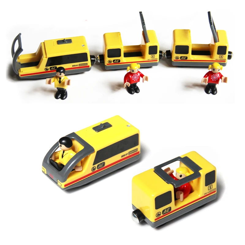 Kids Electric Train Set Locomotive Magnetic Train Diecast Slot Toy Fit for Wooden Train Railway Track Toys for Children Gifts