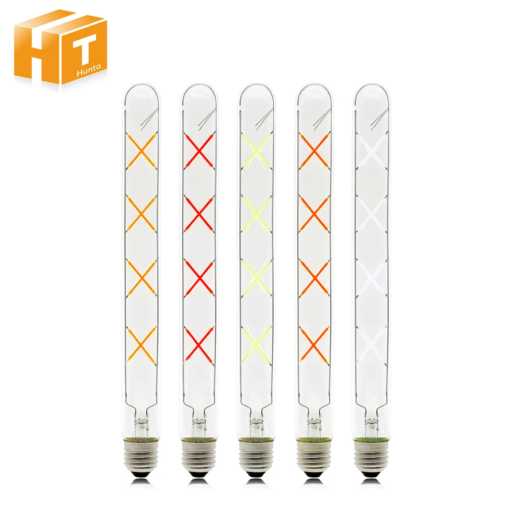 Bombilla de filamento Tubular LED T300, 8W, E27, 220V, decoración colorida, Luz Retro Edison para lámpara colgante