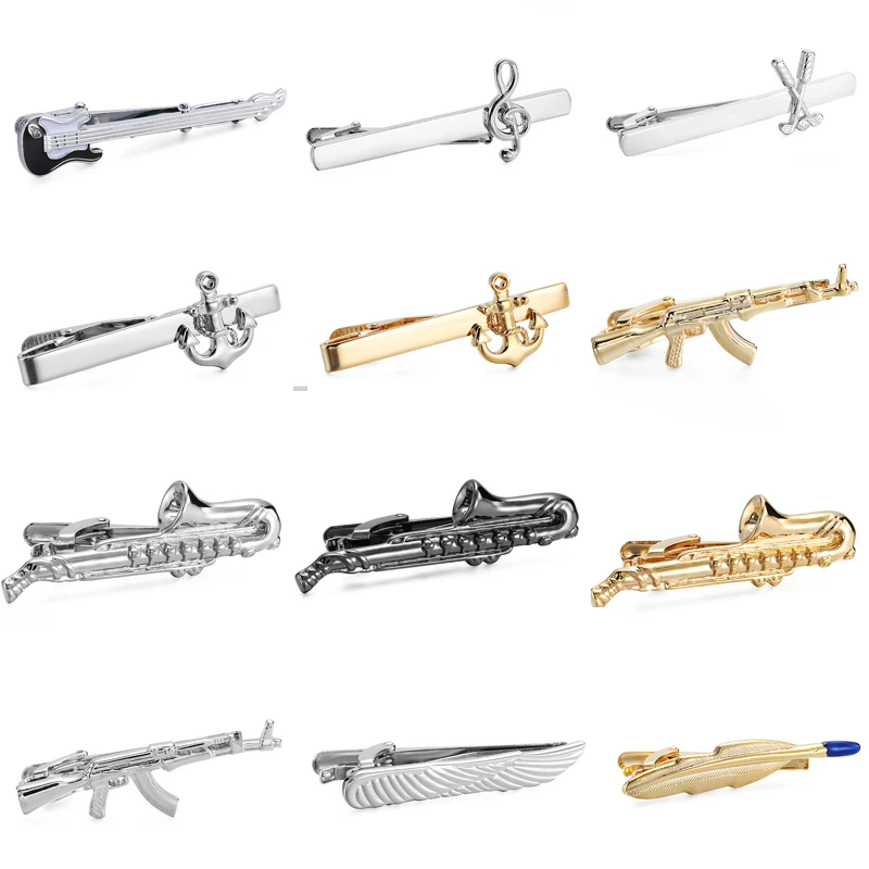 WN variety fashion style business suit tie clip Sax boat anchor high quality stainless steel tie clip