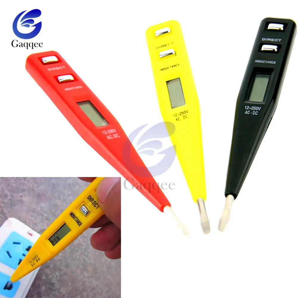 AC DC 12V-250V Voltage Tester Pen LCD Digital AC/DC Voltage Detector Continuity Voltage detection pen Inductance Detector Sensor