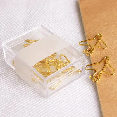 20 Clips Air Plane Cute Rose Gold Paper Clips Decorative Binder Clips Metal Paper Clip