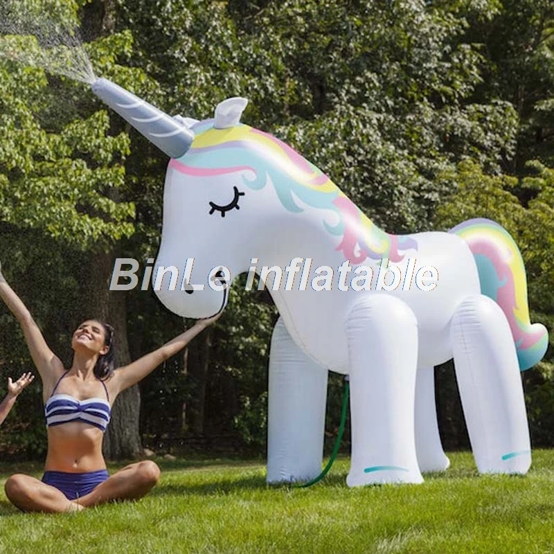 Customized 3m 6m white beautiful giant inflatable unicorn horse cartoon for outdoor decoration