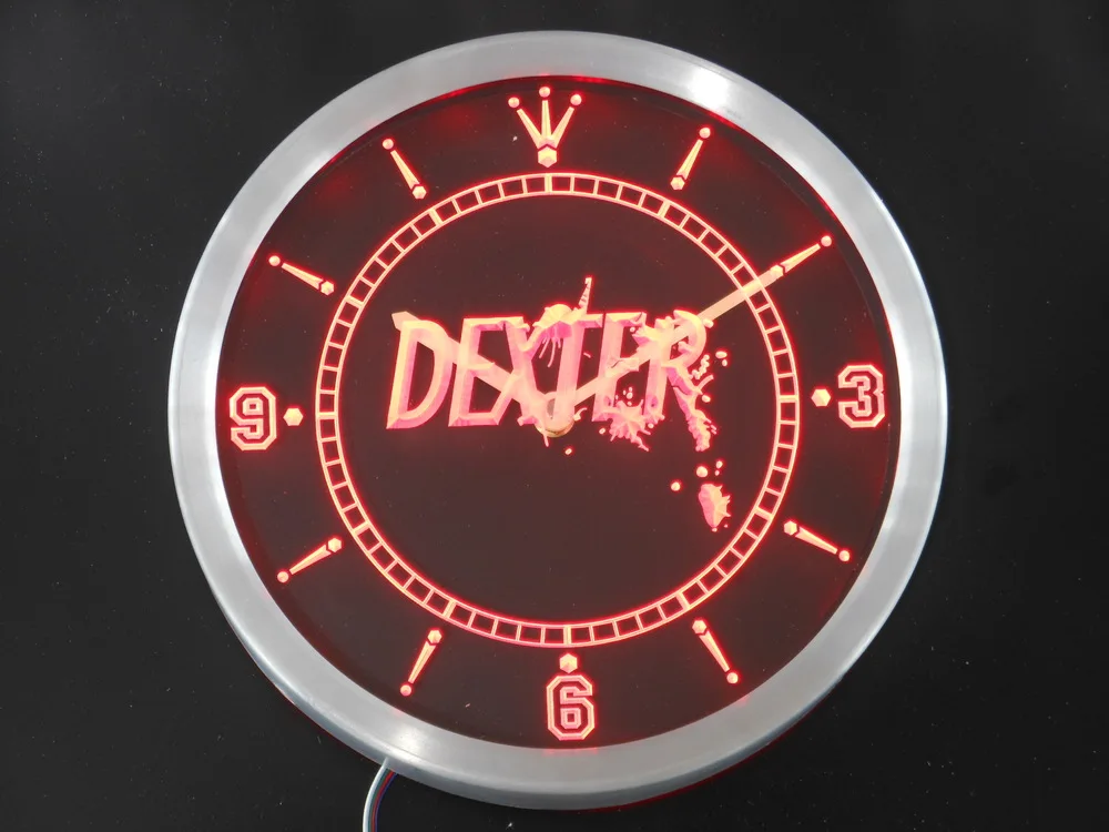 nc0228 Dexter Morgan Neon Light Signs LED Wall Clock