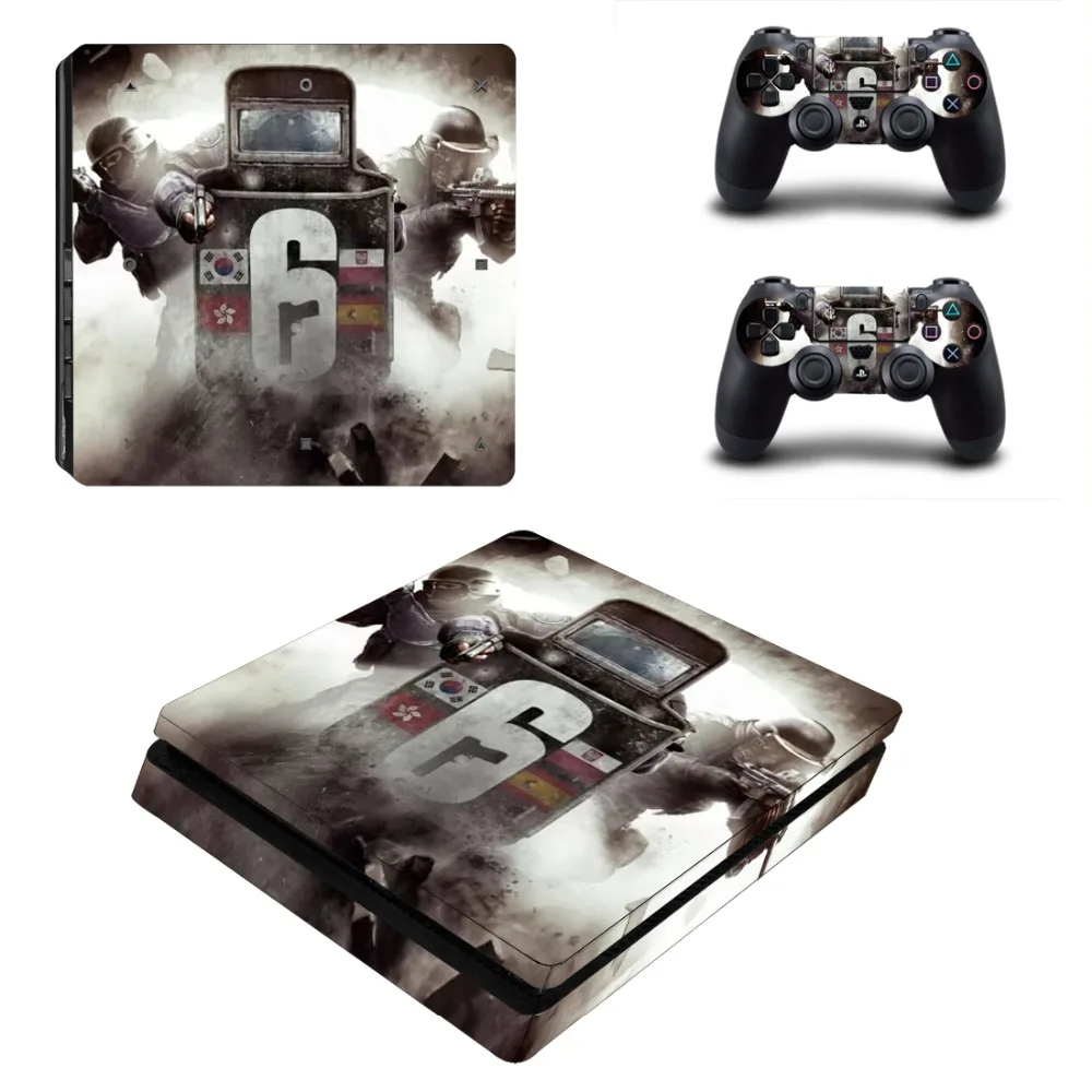 Cầu Vồng 6 Bao Vây PS4 Mỏng Miếng Dán Da Vinyl Dành Cho Sony PlayStation 4 Và 2 Bộ Điều Khiển PS4 Mỏng Da Miếng Dán decal