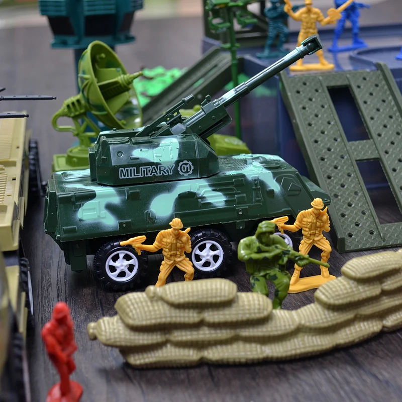 

Novel and Strange Toy Combat Soldier Sand Table Mini Aircraft Tank Vehicle Military Gift Box Children's War Confrontation Game