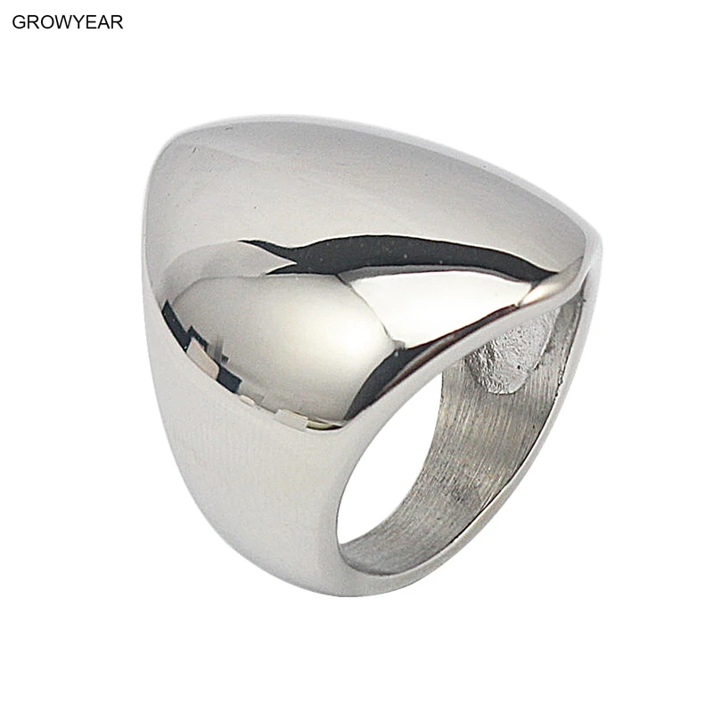 Shield Shaped Silver Color Stainless Steel Rings For Women Size 8 6 5 10.5 11 9 7 Fashion Jewellry Gift Rings Wholesale