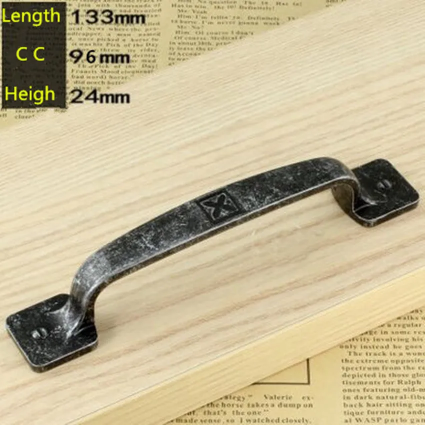 

96mm vintage iron kitchen cabinet drawer handle antique steel dresser cupboard door pull knob rustico vintage furniture handles