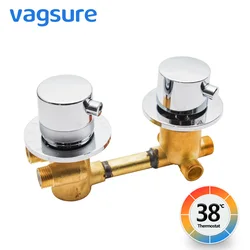 2/3/4/5 Way Output Brass Shower Valve Mixer Thermostatic Shower Faucets  Shower Diverter Valve Control Shower Cabin Mixer