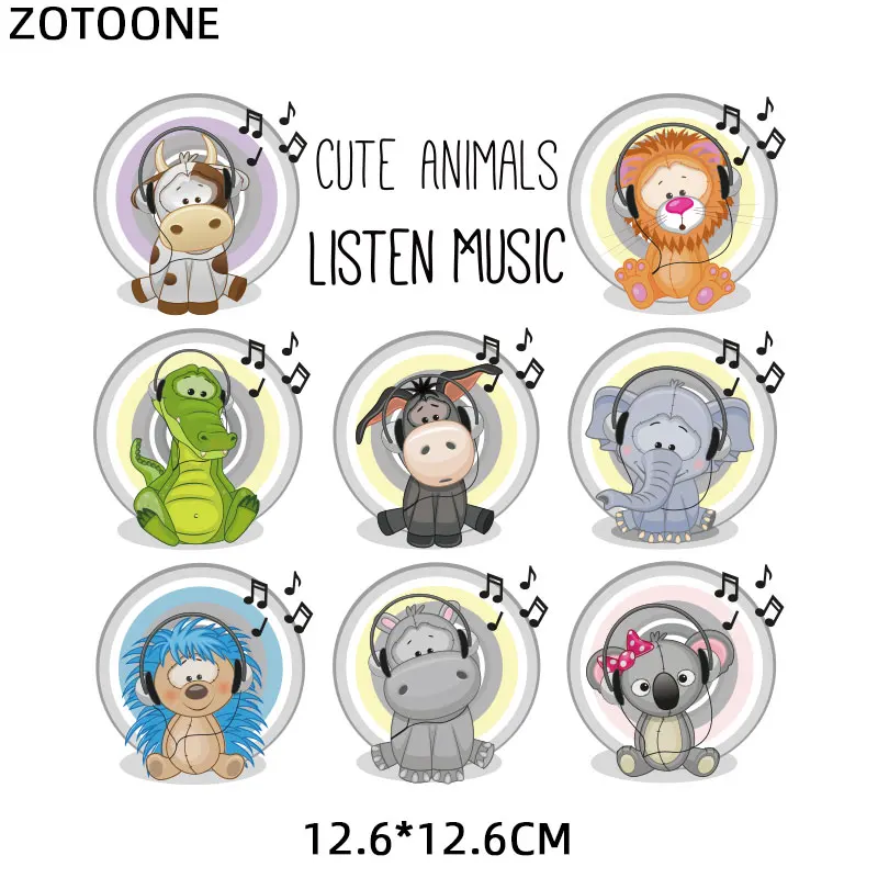 ZOTOONE Applique Happy Birthday Cute Animal Combination Unicorn Iron on Patches for Clothing Heart Transfers Patch Kid Clothes E