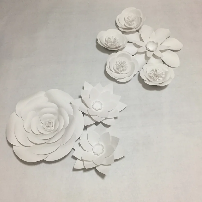 8 GIANT PAPER FLOWERS White for Wedding Photo Backdrop Props flores artificiais para decora o