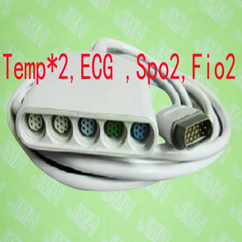 Compatible with Drager 5590539 Multiparameter cable,to monitor neonatal ECG,impedance respiration,spo2 sensor ,two temperatures.