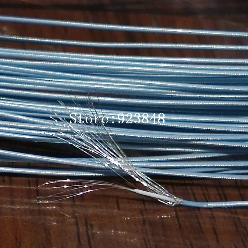 

silver plated eraphone wire with shield OD:0.65mm 50pcs*1.3m