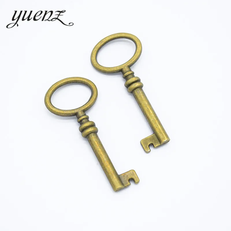 YuenZ 8pcs 3 colour Antique bronze key Pendant Alloy DIY Fashion charm Bracelet Necklace Jewelry Accessories 41*17mm O258