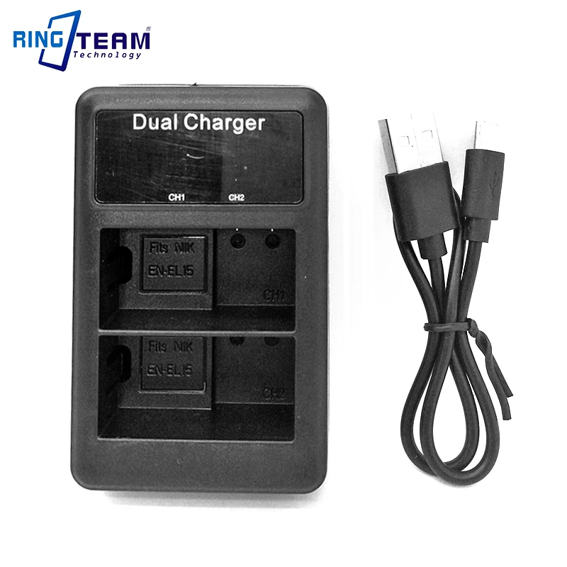 EN-EL15B LCD USB Dual Charger for Nikon Z6 Z7 D500 D600 D610 D750 D800 D800E D810 D850 D7000 D7100 D7200 1 V1 Digital Cameras