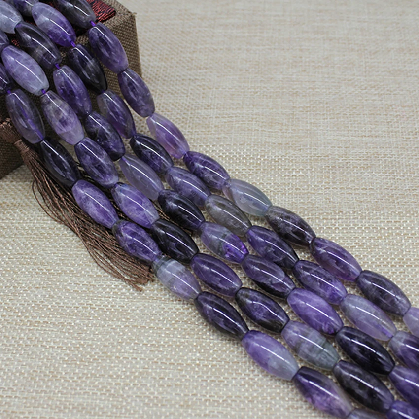 

Natural Amethysts Stone Barrel Loose Beads Purple Stone Beads For Woman Jewelry Making Bracelet Earrings Necklace Beads 10*20MM