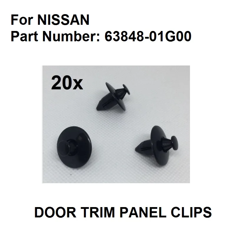 x20 Clips FOR Honda For Nissan Rivet Fastener Clips- trim panels, bumper, fascias, linings, OE#63848-01 G00