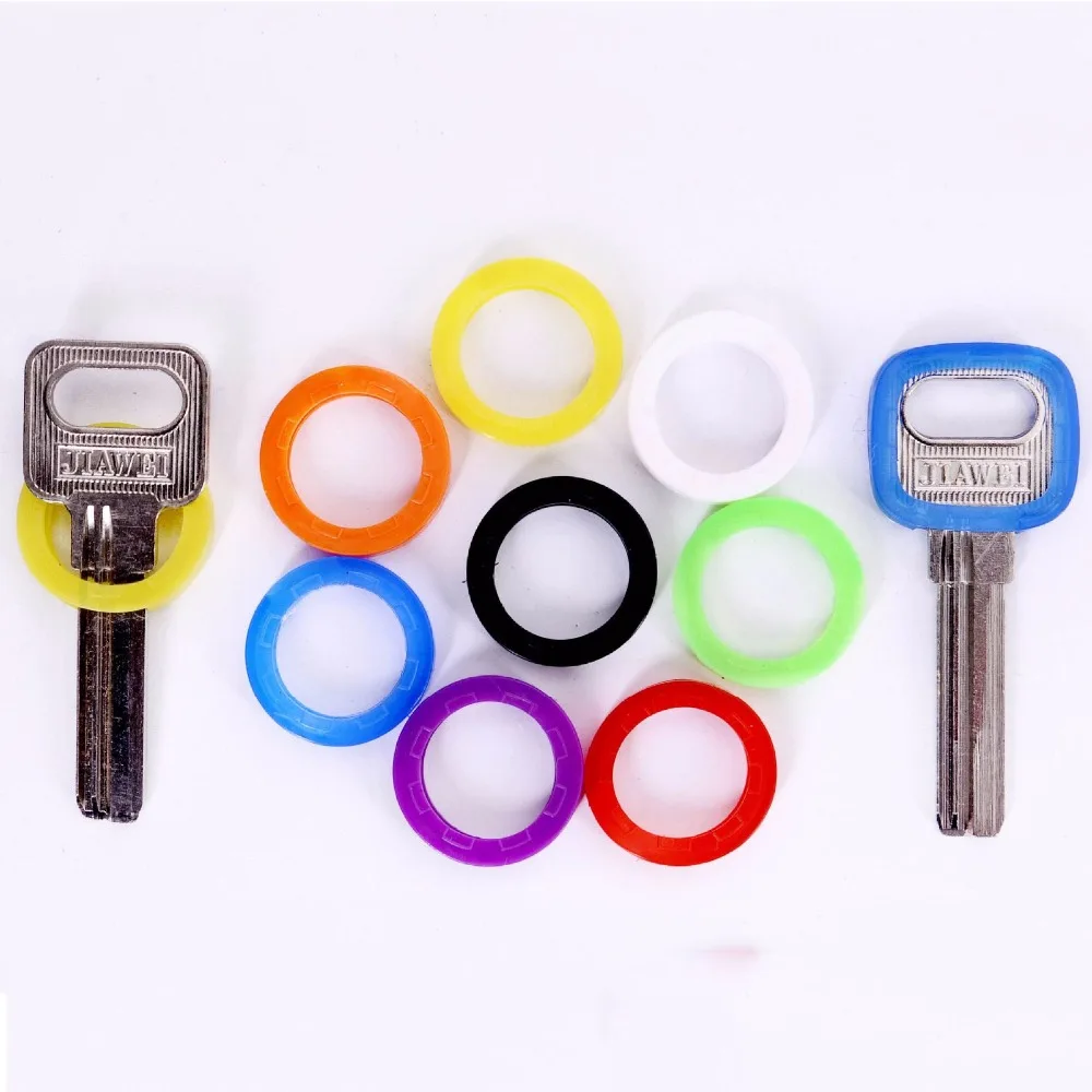 Newly 8pcs Bright Colors Hollow Silicone Key Cap Covers Topper Keyring Key Rings Key Case For Car wholesale Stylish Decoration