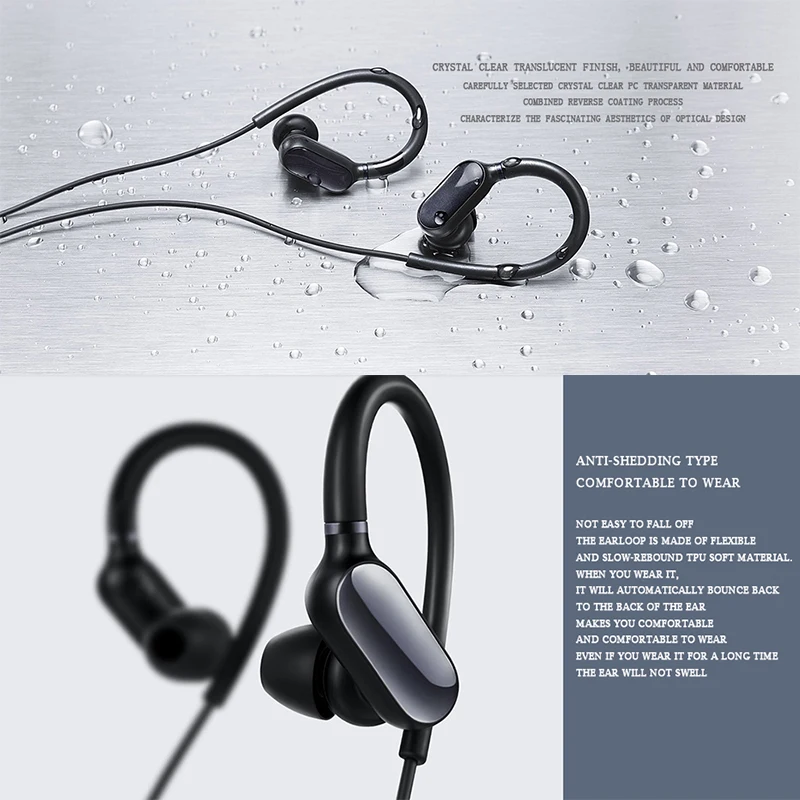 Original Xiaomi Mi Sports Headset Mini Bluetooth 4.1 Wireless  With Microphone Mic Waterproof Earphone For Smart Phone Ear Hook