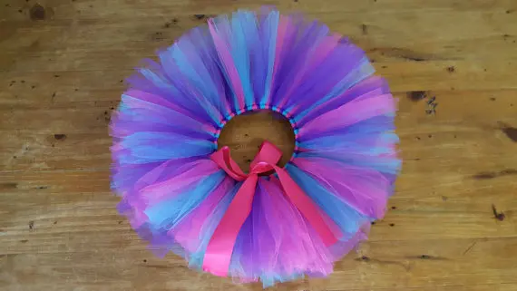 Colorful Baby Girls Tutu Skirts Infant Handmade Ballet Tutus Pettiskirt with Pink Ribbon Bow Newborn Birthday Party Skirts 1Pcs