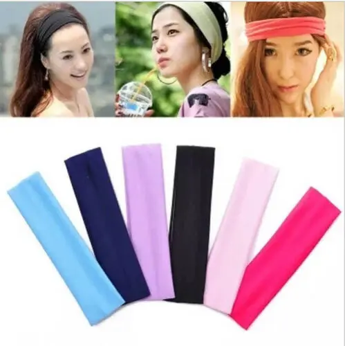 Sweatband Headband Yoga Basketball Gym Sport Stretch Head Hair Band sweetband hood Universal