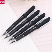 4PCS/LOT Deli S30 Gel Pen Black ink Pen 0.5mm Needle Tip ,Retractable Refill Pen,Office School student Writing Supplies