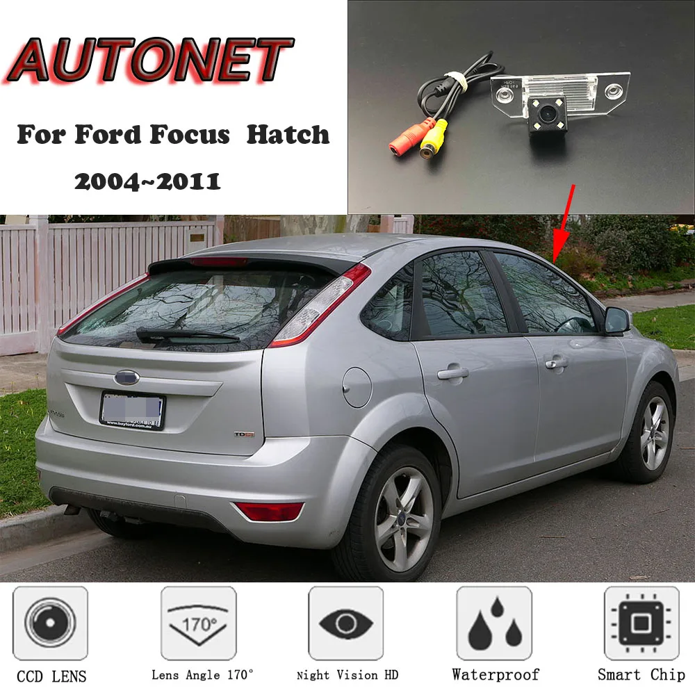 AUTONET HD Night Vision Backup Rear View camera For Ford Focus 5D Hatch 2004~2011 CCD/license plate Camera or Bracket