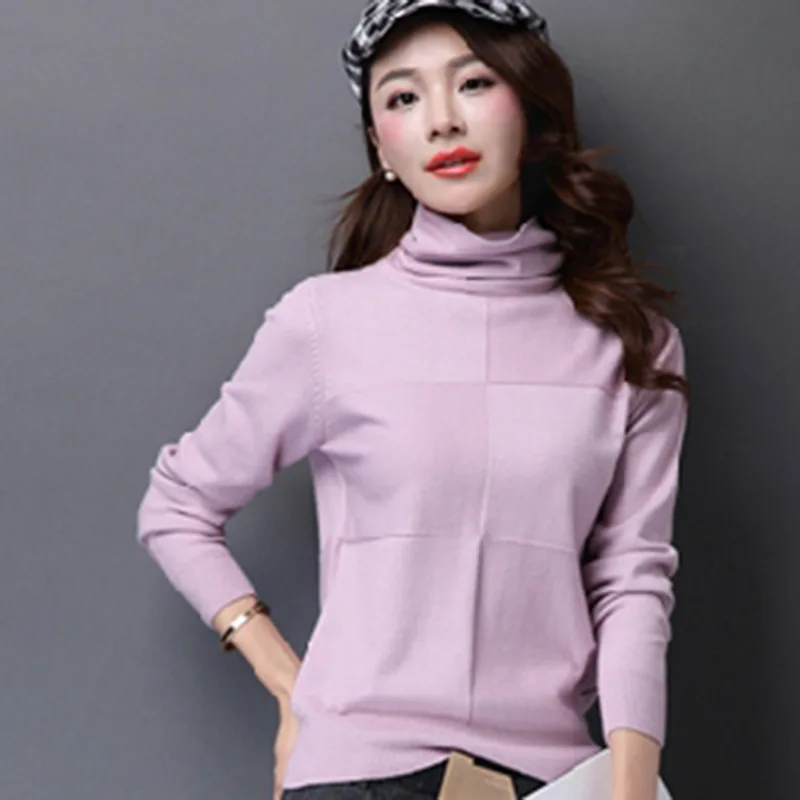 Autumn winter cashmere sweater female pullover high collar turtleneck sweater women solid color lady basic sweater maxi xxxl