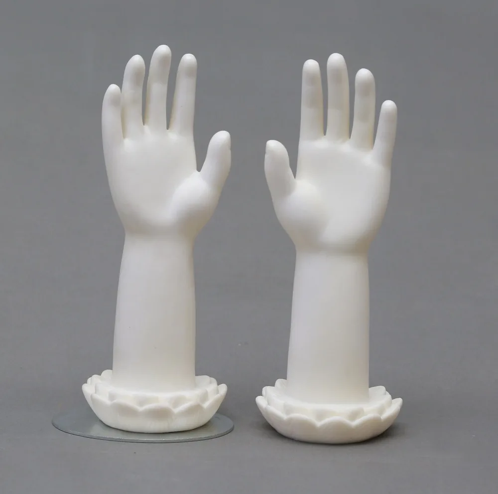 Neue 1 Paar Kinder Mannequin Hand Arm Basis Display Kinder Handschuhe Schmuck Kinder Lotus Modell Hand Matt Weiß Farbe – Detail 1