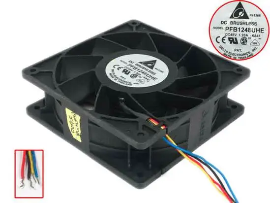 Delta Electronics PFB1248UHE 6A41 DC 48V 1.2A 120x120x38mm 4-wire Server Cooler Fan