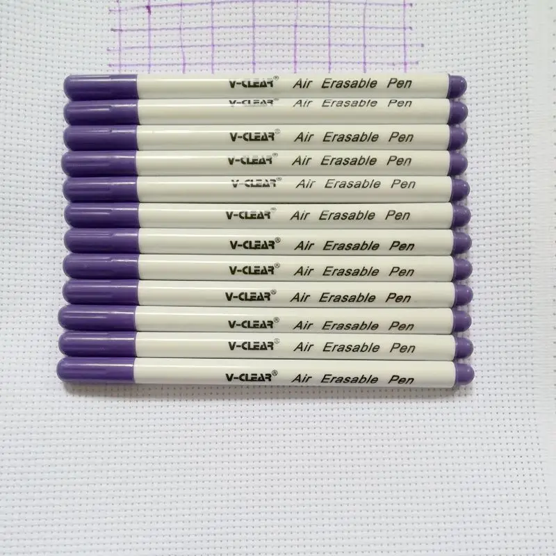 VCLEAR Air Erasable Marker Pen in Purple Fabric Chaco Ace pen Violet Clothing Marking Pen 12 pcs Chako Ace Pen Stitch Markers