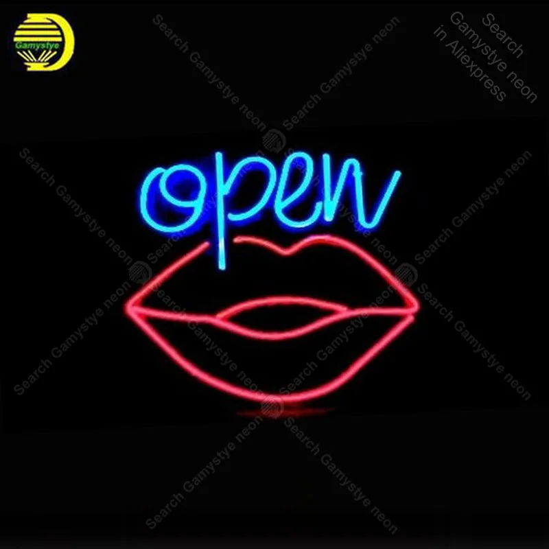 

Neon Sign for Open with Red Lips decor Love Display Decoracion Express shop Neon Light up wall sign Neon Signs for Room Letrero