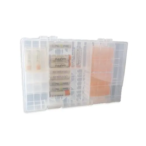 Clear Color AA AAA C D 9V Battery Storage Case/Organizer/Holder