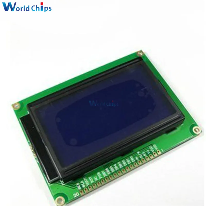 Imagem -06 - Módulo Gráfico para Arduino Raspberry pi Faça Você Mesmo 12864 128x64 Pontos Cor Verde Azul com Luz de Fundo Módulo de Exibição Lcd