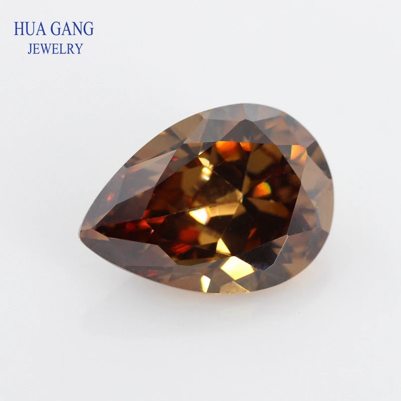 

Pear Shape Coffee AAAAA Cubic Zirconia Synthetic CZ Stone Size 2x3~13x18mm Gems Beads For Jewelry Wholesale