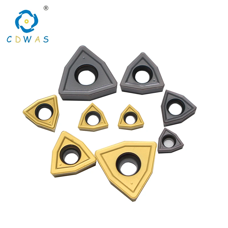 Ferramenta de corte de torno com inserções de carboneto, 10 peças de alta qualidade wcmx050308 wcmx080412 para broca wc u
