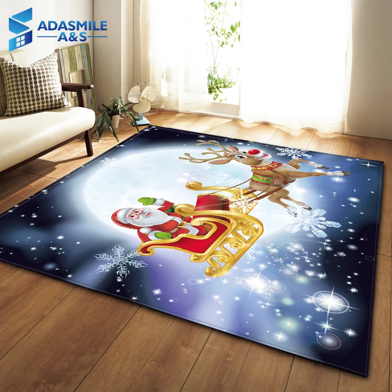 Christmas Cedar 3D Carpets Living Room Area Rug Large Santa Claus Kids Play Bedroom Rug Memory Foam New Year Kitchen Bath Mat