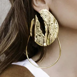 2026 New Metal Alloy Big Circle Earrings Women Geometric Statement Drop Earring Female Simple Long Hanging Earrings For Women