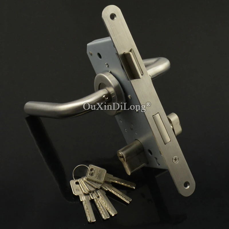 

European Mortise Door Locks Passage Door Handle Lock Set 7250/7255/7260 Lock body + Lock Cylinder + Door Handles + Keys