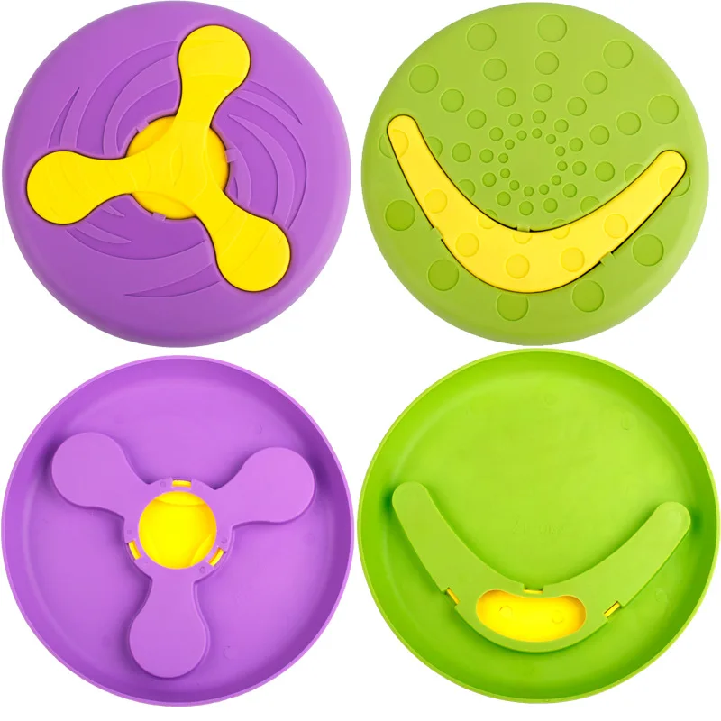 New 3 in 1 Multifunction Dog Toys Flying Disc Dog Chew Toy Food Disk Bowl Detachable Flying Disc Pet Interactive Training Toy