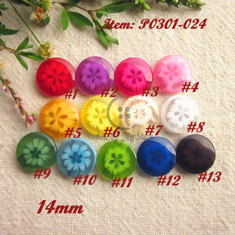 14 Mm Warna Campuran Resin Tombol Anak Pakaian Aksesoris Gelap Mata Longgar Kancing Grosir