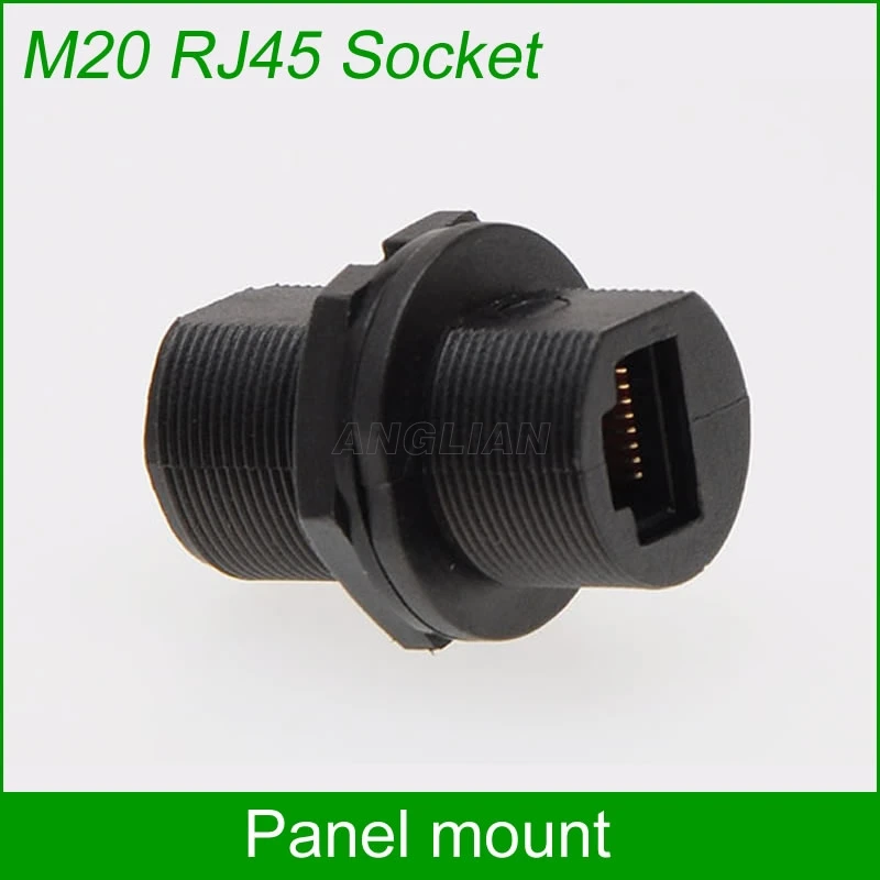 M20 RJ45 shielded Panel Mount Connector Grade A quality Dustproof AP box adapter Network LAN cable extension socket cap 10 units