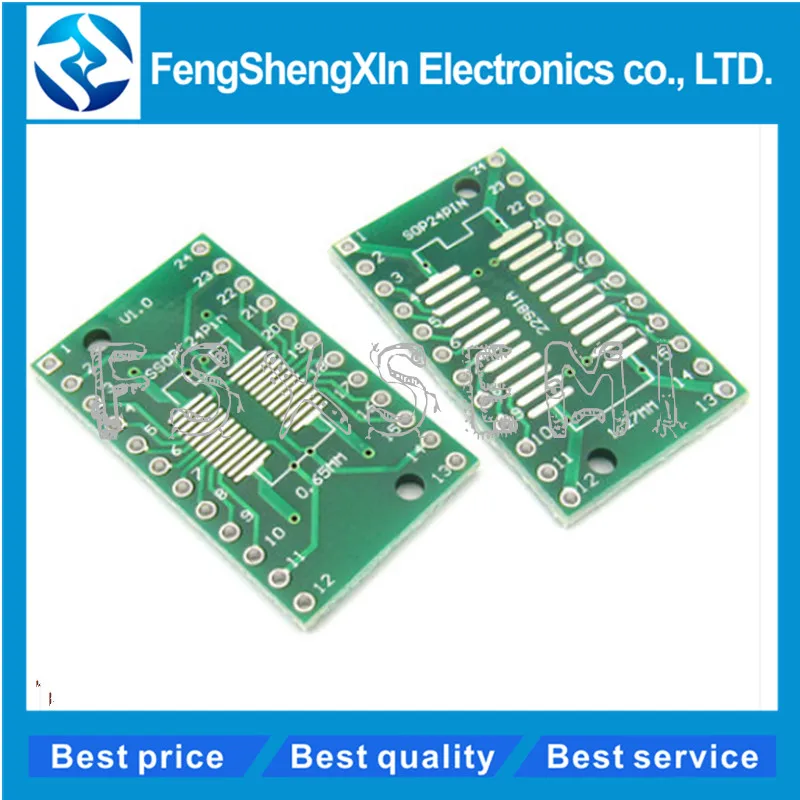 10pcs/lot SOP24 SSOP24 TSSOP24 to DIP24 PCB Pinboard SMD To DIP 0.65mm/1.27mm to 2.54mm DIP Pin Pitch PCB Board Transfer Board