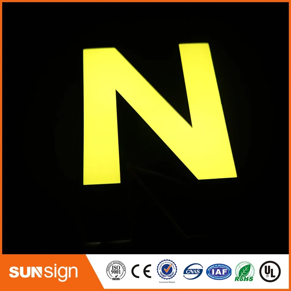 Custom Winkel Decoratieve Geschilderd Rvs Led Letters