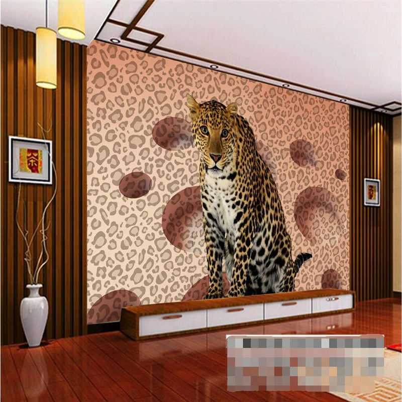 beibehang  Modern Background Large Painting Animal Leopard Spots Circle  Pared 3d Wallpaper Hotel Bad room Mural for Living Room