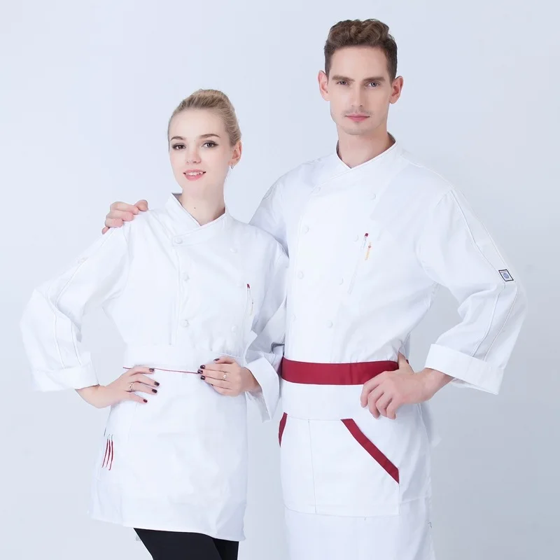 New Arrival Hotel Restaurant Chef Adult Wear Long Sleeved Clothes Men's  Kitchen Chef  Uniform Autumn and Winter Wear B-5924