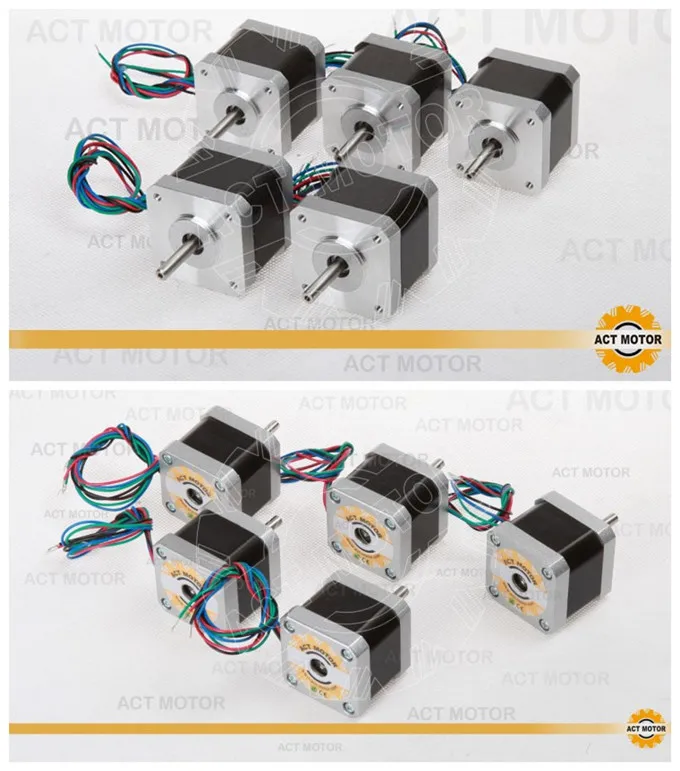 Free Ship From Germany! ACT 10PCS Nema17 Stepper Motor 17HS5412-3 2Phase 73oz-in 48mm 1.3A 4-lead 3D printer CE ROSH ISO