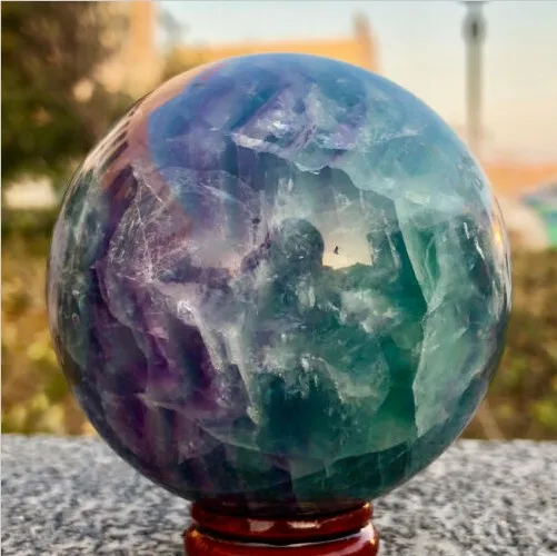 60mm NATURAL Fluorite quartz crystal sphere ball healing