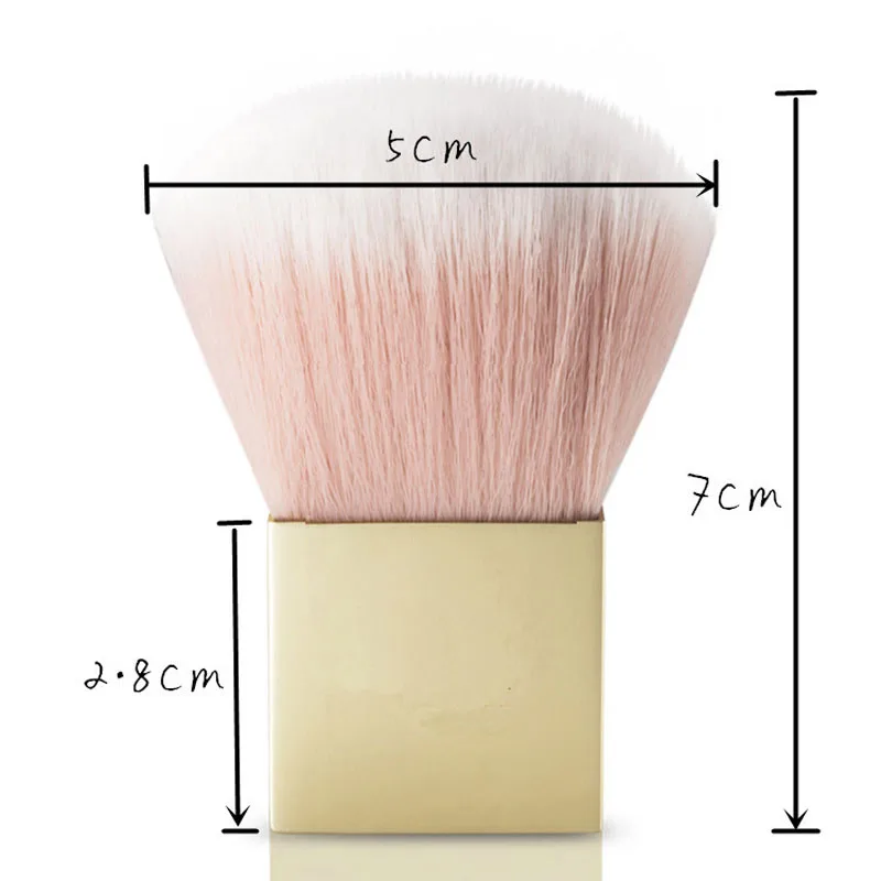 Gold Blush Make Up Brush, Face Powder Foundation, Flor de metal de alumínio quadrado, Escova Kabuki, Cosméticos Beauty Tool, 1Pc