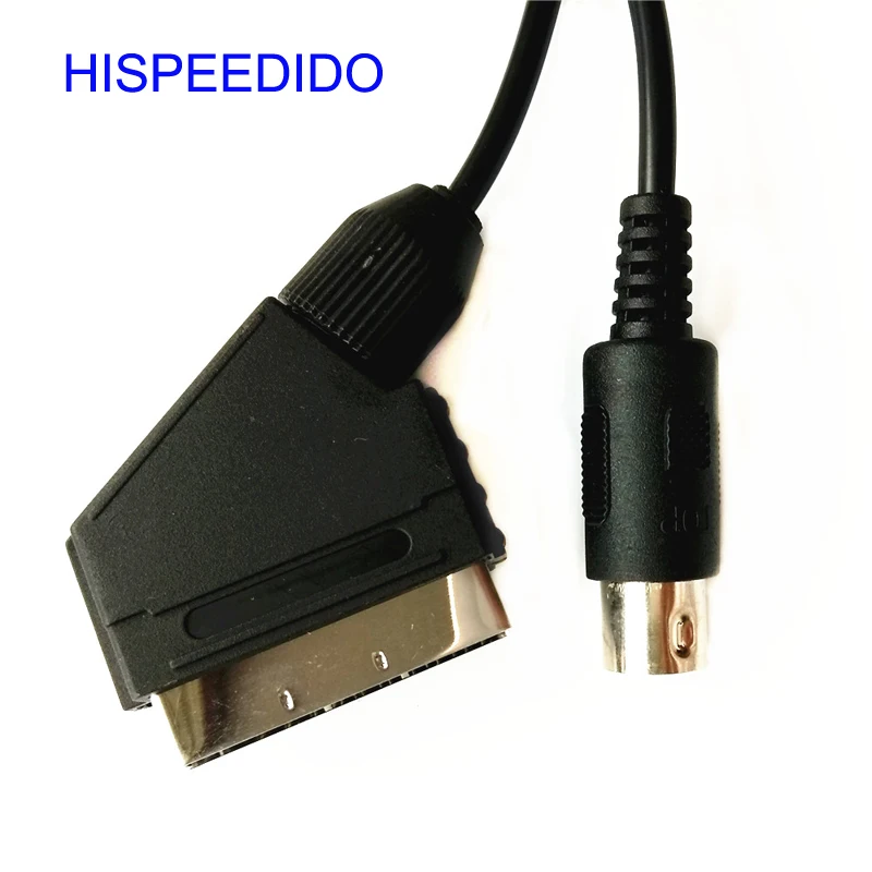 HISPEEDIDO  50 pcs/lot 1.8m RGB Scart Cable for Sega Mega Drive 1 MD1 RGB cable cord Sega Genesis 1 Console