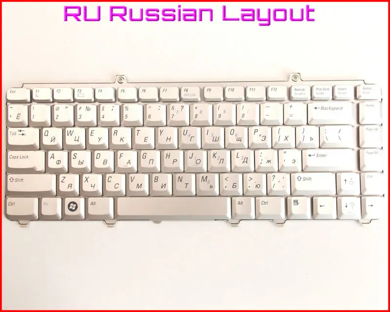 New Keyboard RU Russian Version For Dell PP14L PP22L PP25L PP26L PP28L PP29L PP41L A071 Laptop Silver